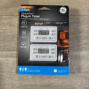 GE White Plug-in Timer 2 Pack
